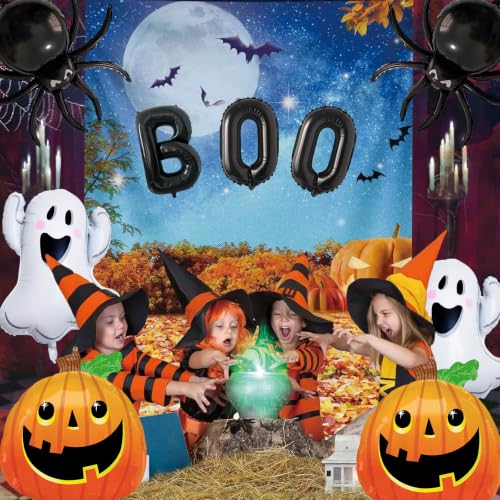 Halloween Balloons Kit Boo-12 | Black, Pumpkin, Spider, Ghost Party Decorations