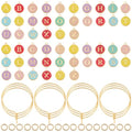 Colorful DIY Wine Glass Charm Kit with Letter Charms & Rings - 30 Sets