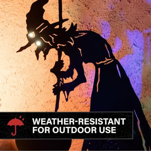 LED Halloween Witch & Cat Decoration - Spooky Outdoor Scene 3 Ft