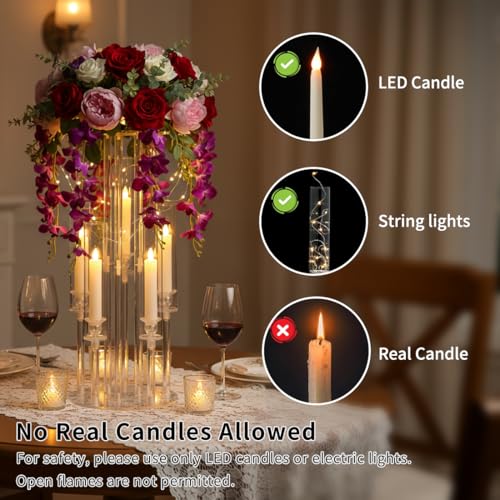 Clear Acrylic 2-in-1 Candelabra and Centerpiece Stand - 23.6 Inch, Variation: Clear