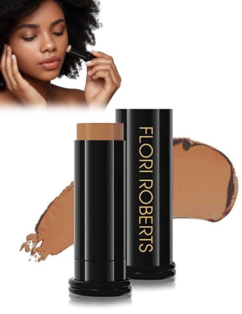 Flori Roberts Base Strokes Crème Foundation Stick - Full Coverage for Deeper Skin Tones | Long-Lasting Natural Finish