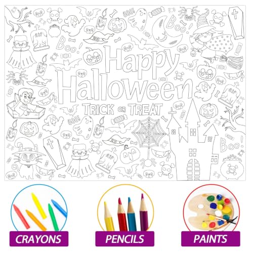 Halloween Coloring Poster Giant Tablecloth Sheets - Kids Party Craft & Activity Variation of THIS listing