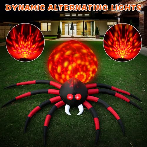6 FT Inflatable Spider Halloween Decoration with Animated LED Lights