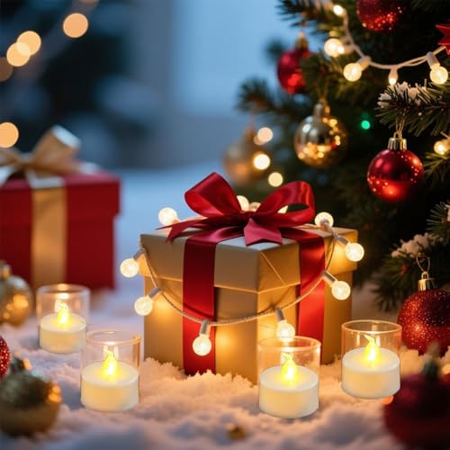 Remote Control Flameless Tea Lights with Timer 18-Pack, Battery Operated LED Candles for Wedding Halloween Christmas