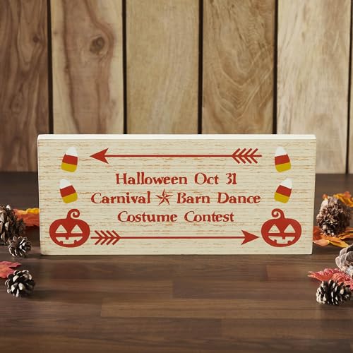 Halloween Carnival MDF Sign - Rustic Tabletop Holiday Decor - VHC Brands Variation