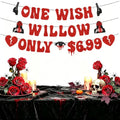 Pre-Strung Halloween Banner with Glitter One Wish Willow Theme - 8 Ft Wall Decor