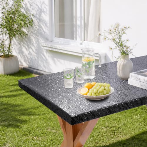 Black Sequin Fitted Elastic Tablecloth 30x72 Inch for Rectangle Tables - 1 Pack - Variation of THIS listing