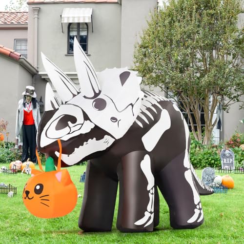 6.5 Ft Halloween Inflatable Dinosaur with LED Lights Outdoor Yard Decor