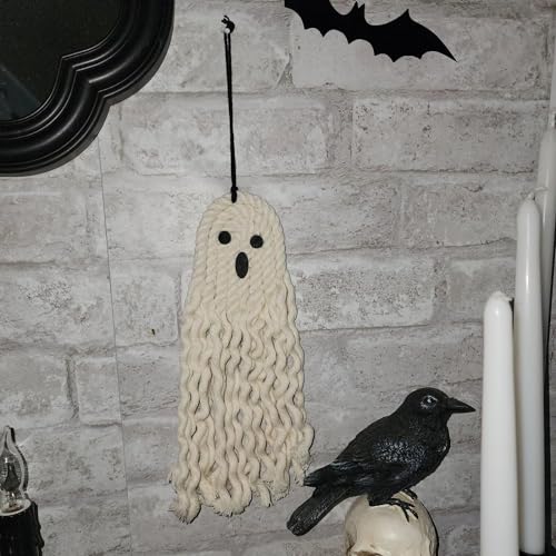 10 Inch Handmade Cute Ghost Halloween Decor - Indoor & Outdoor Hanging Ornament - 1 PC