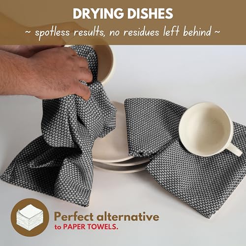 Kitchen Dish Towels 4 Pack Cotton Reusable Quick Dry Absorbent Hand Towels