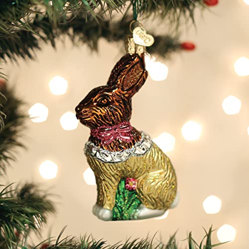 Old World Christmas Glass Chocolate Easter Bunny Ornament - Handcrafted Holiday Decor
