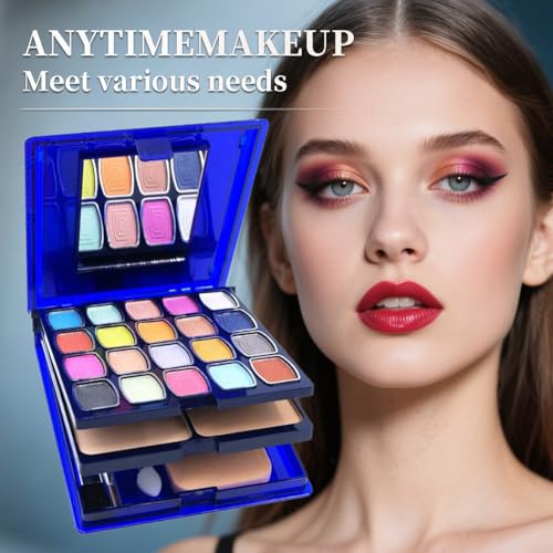 30-in-1 Makeup Set - Full Face Palette with Eyeshadows, Lipsticks, Blush, Mirror & Brushes