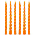 Orange Spiral Taper Candles - 10 Inch Unscented Dripless Twisted Candlesticks for Fall Halloween & Holiday Decor - 6 Pack