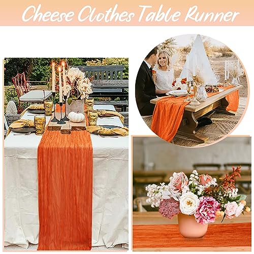 Orange Cheesecloth Table Runner 6 Pack 35x10FT Boho Gauze Rustic Decor - Variation of THIS listing