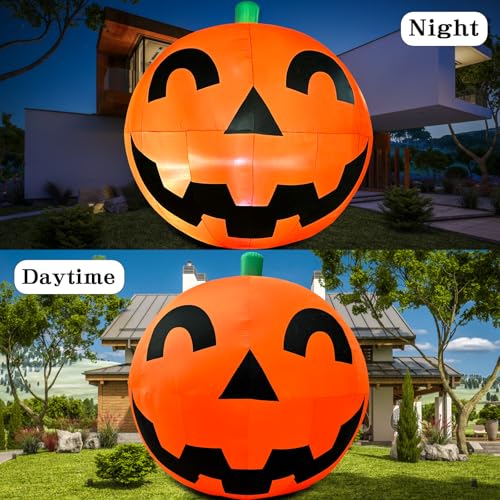 Giant 11.2Ft Halloween Inflatable Pumpkin with Built-in LED Lights for Yard and Party Decor