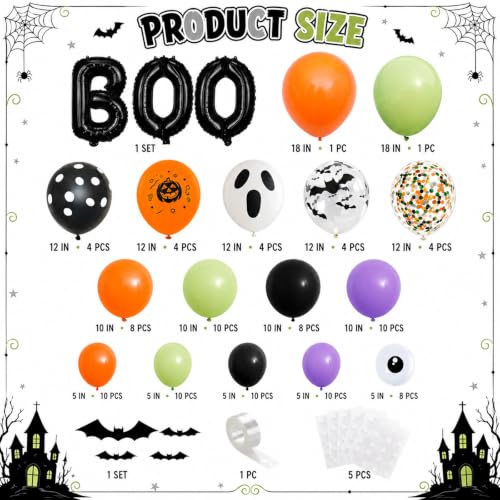Halloween Balloon Arch Garland Kit - Purple Green Orange Variation