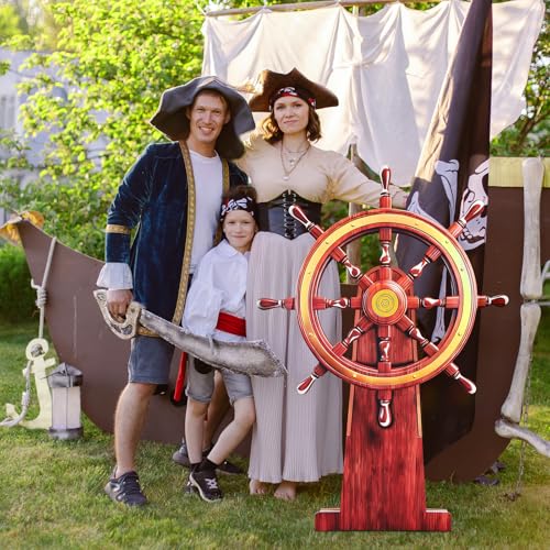 Large Nautical Ship Wheel Cardboard Cutout - Pirate Party & Halloween Decor