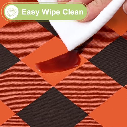 Halloween Table Cloth 52x70 Inches Vinyl & Flannel Backed Orange & Black