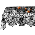 Halloween Spider Web Lace Tablecloth - Black 60"x71" for Rectangle Tables - Gothic Halloween Decor