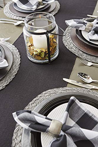 Cotton Table Runner 13x72 Black - DII Basic Everyday Ribbed Design