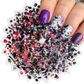 Halloween Nail Art Stickers 24 Sheets Ghost Pumpkin Bat Skull Spider Self-Adhesive - Style-03