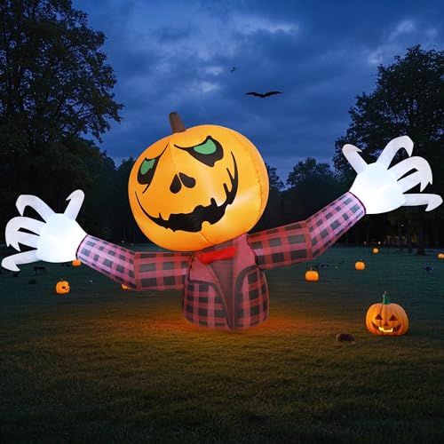 7FT Halloween Inflatable Pumpkin Ghost Decor for Yard Outdoor Party