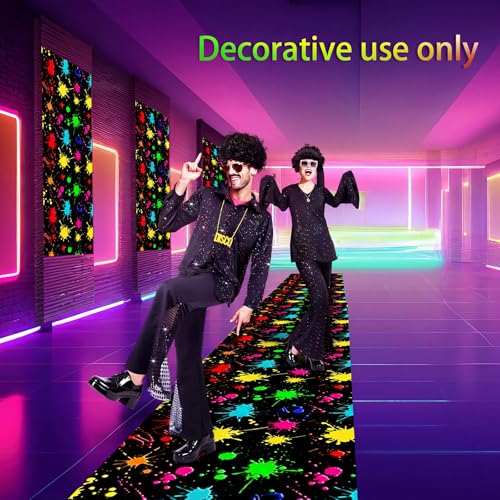 Halloween Glow in The Dark Neon Floor Carpet Splash Ink - 138x59 Inches