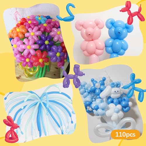 Blue Long Balloons for Balloon Arch and Animal Shapes - 110PCS