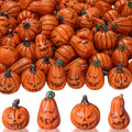80 Pcs Halloween Miniature Pumpkin Figurines - Fake Mini Pumpkins for Decor & Crafts - Variation of 80