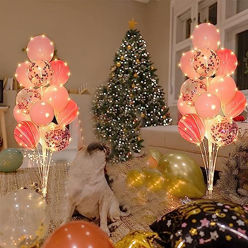 Balloon Arch Stand Kit with LED String Lights and 26 Balloons for Party Decorations