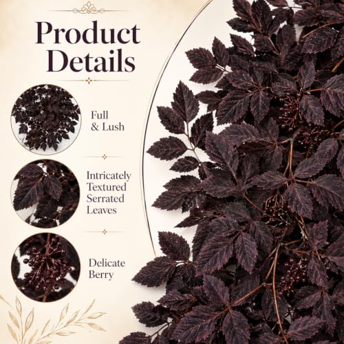 Artificial Fall Garland - 2pcs Moody Plum Burgundy Autumn Leaf Decor