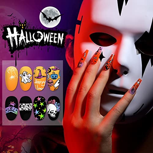 Halloween Nail Art Stamping Plates - 8PCS Fall Winter Nail Design Kit