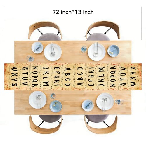 Happy Birthday Table Runner - Brown Stranger Alphabet Party Decoration