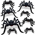 8Pcs Halloween Spider Decorations Set - Realistic Hairy Indoor & Outdoor Spiders