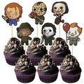 Dark Colors Halloween Cupcake Toppers 36Pcs - Spooky Party Cake Decorations