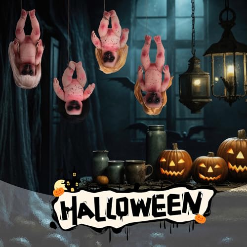 Halloween Creepy Ghost Dolls Hanging Decoration Set - 8 pcs, Spooky Halloween Decor