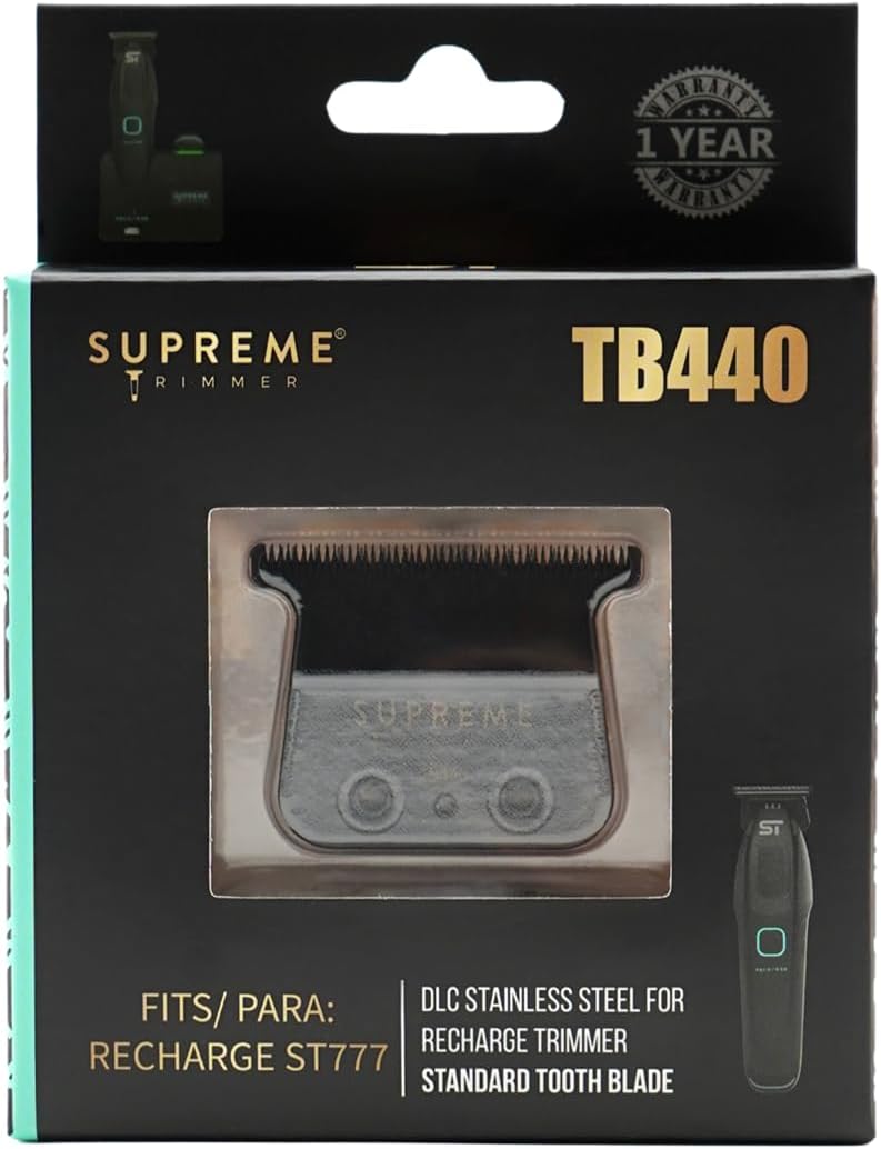 Supreme Trimmer T-Blade TB440 - 0 Gap Adjustable DLC Coated Stainless Steel Replacement Blade