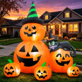6FT Halloween Inflatable Pumpkins with Black Cat and Bright LED Lights - Outdoor Yard Decor - Variation: 6FT Pumpkins