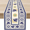 Ceramic Mexican Table Runner 13x36 Inches - Blue Floral Birds, Farmhouse Decor
