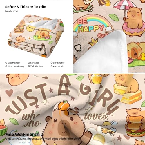 Capybara Plush Throw Blanket for Kids 50x40 Inches - Cozy Gift for Animal Lovers