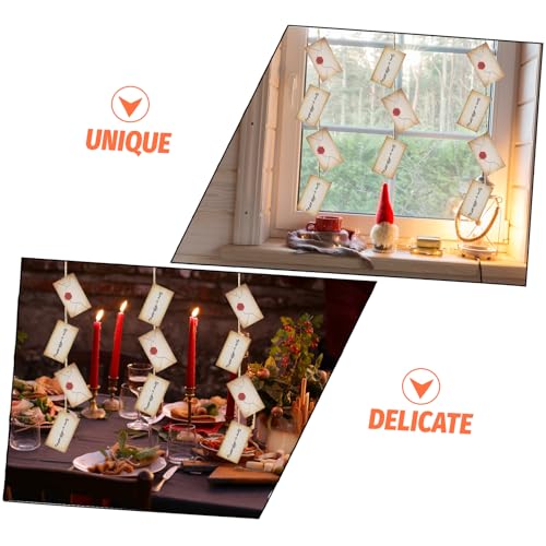Brown Envelope Banner Decoration with 40 Paper Cards & Hangable String for Parties