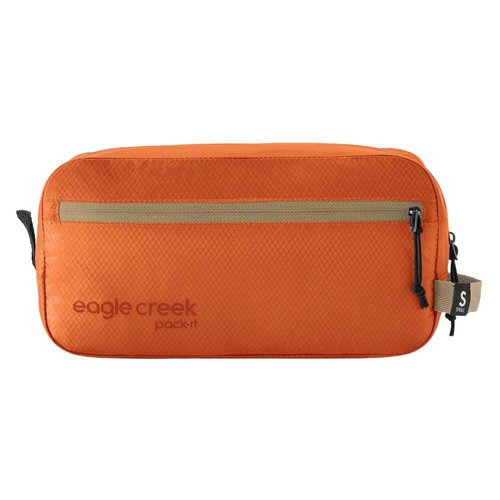 eagle creek Pack-It Isolate Quick Trip - Compact Travel Toiletry Bag for Optimizing Luggage Space - Lightweight - Water-Resistant - Easy-Grab Zipper - Sustainable Materials - Small - Mandarin