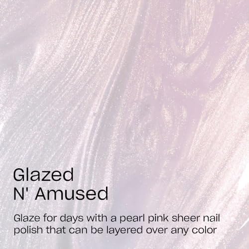 OPI Glazed N' Amused Nail Lacquer - Sheer Soft White Pearl, Long-Lasting, Chip-Resistant