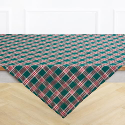 Green Linen Square Table Cloth 52x52 Inches - Handcrafted & Eco-Friendly