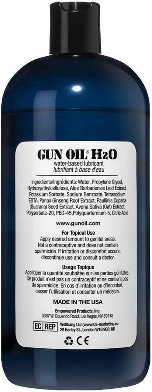 Gun Oil Water-Based Lubricant - 32 Ounce Premium Personal Lube | Long-Lasting, Hypoallergenic & Condom Safe