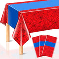 3Pcs Spider Web Disposable Plastic Tablecloths - Waterproof 54x108 Inch Set