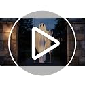 Large Outdoor Hanging Ghost Decoration with Lights - 5FT Spooky Halloween Yard Decor