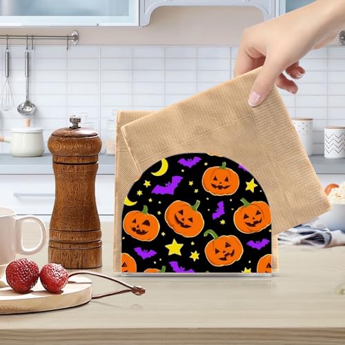 Halloween Pumpkin Bat Acrylic Napkin Holder with Variation Multi 54.15