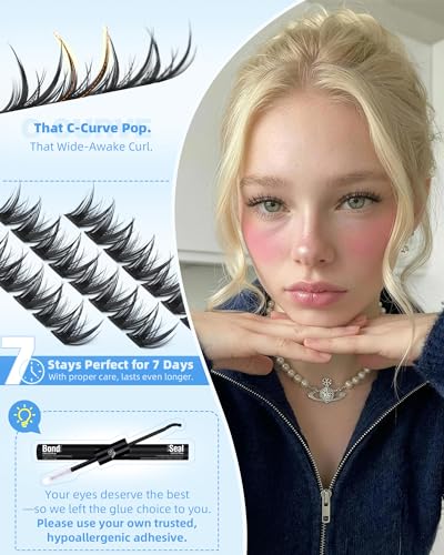 11MM Bunny Lash Clusters Wispy Eyelash Extensions - Natural, Reusable, Medium Length, Manga Style - ALICROWN HAIR