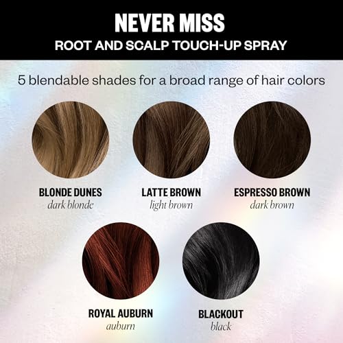 Root Touch-Up Spray for Gray Coverage, Waterproof & Sweat-Resistant - Black Hair, 2 oz